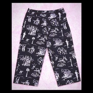 EUC Briggs Petite Black/White Sketched Crop Pants!